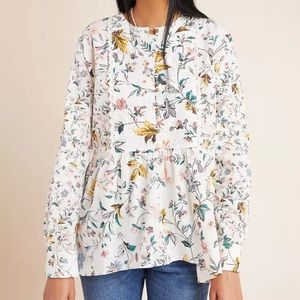 ANTHROPOLOGIE Ginevra Floral Lace Eyelet Blouse